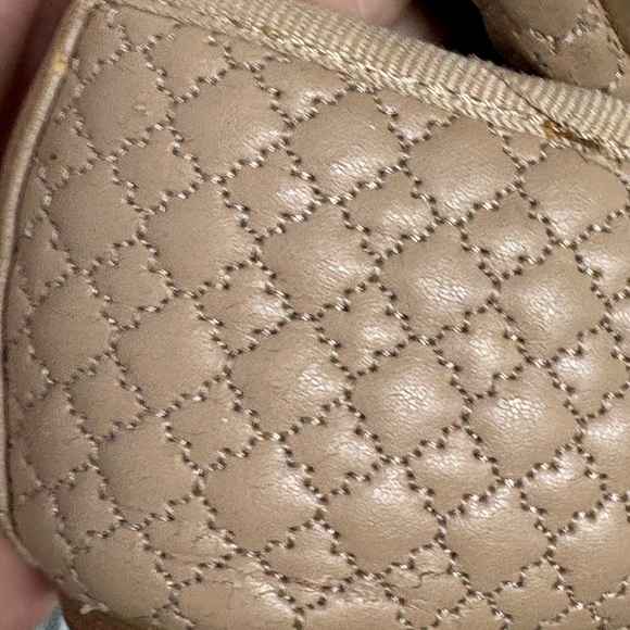 Crown & Ivy Quilted Beige and Black Flats with Bow Dangle Charm - Picture 4 of 7